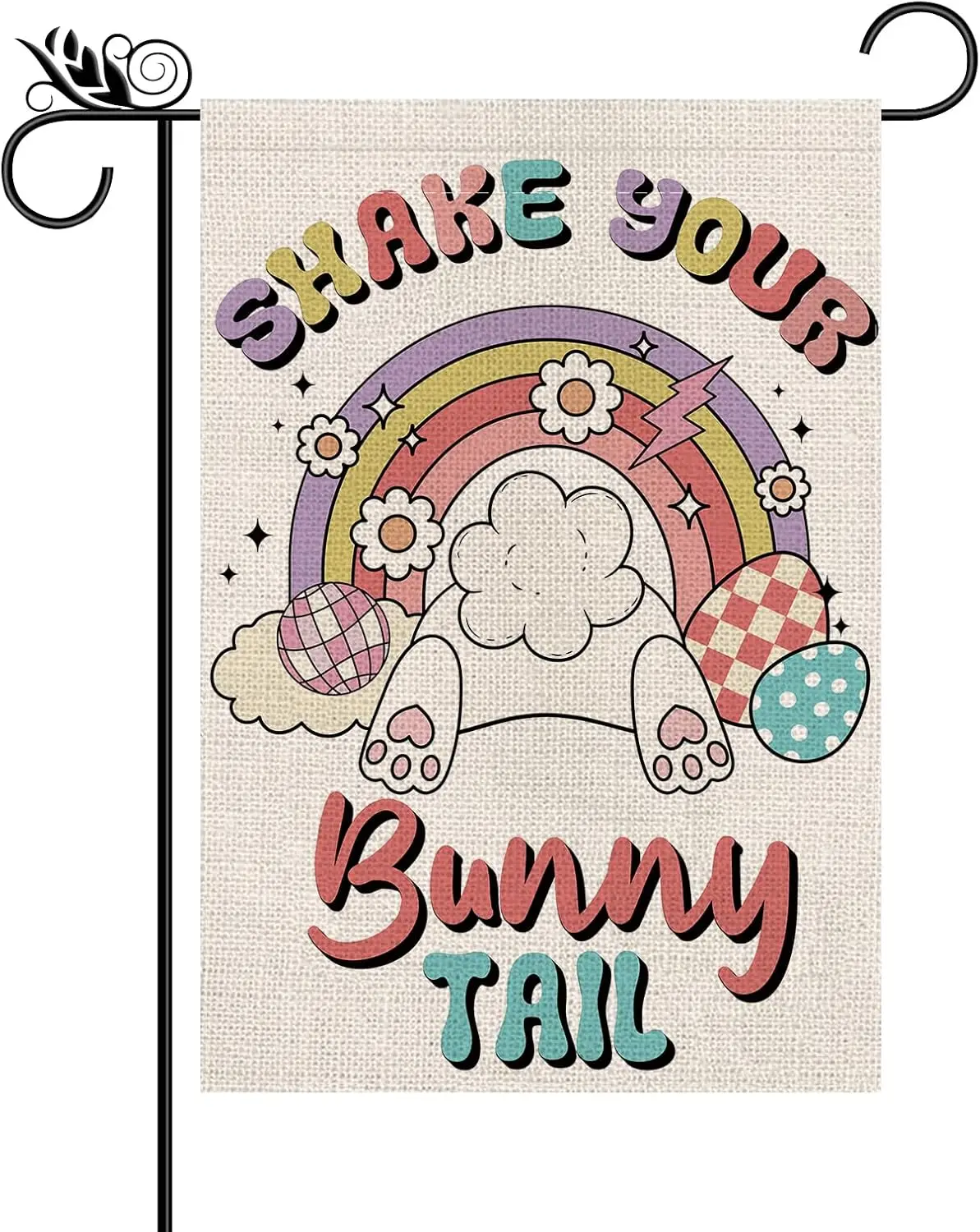 Easter Garden Flag Shake Your Bunny Tail Vertical Double Sided Holiday Funny Outdoor Yard Decor 12.5x18 Inch XAA UUV EEU SSL