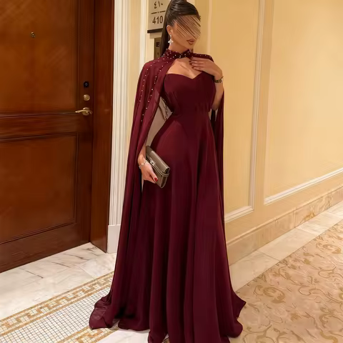 Customized Wine Red Sweetheart Evening Dress Women's Elegant Wedding Party Dress Special Occasion Dress Ball Dress