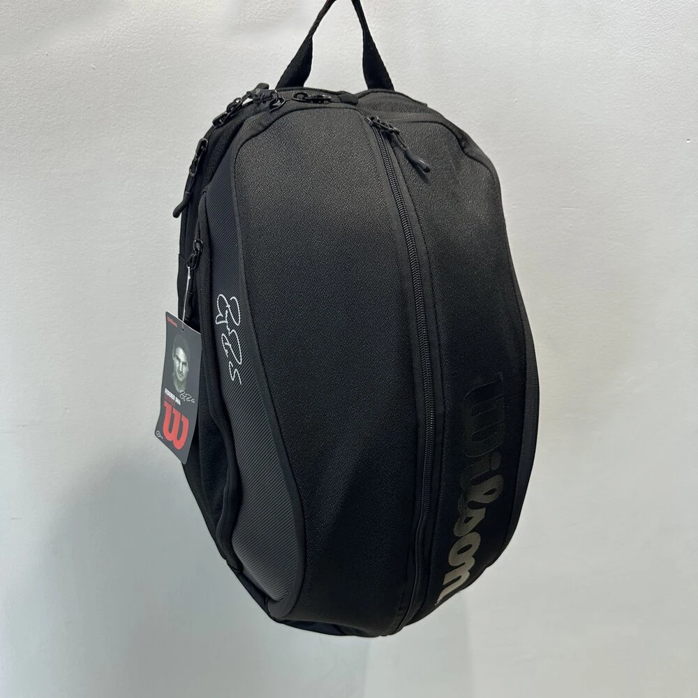 Wilson DNA Series Federer Tennis Backpack PU Design Racket Sport Tennis Bag Max for 3 Racquets with ‎Insulation Pocket