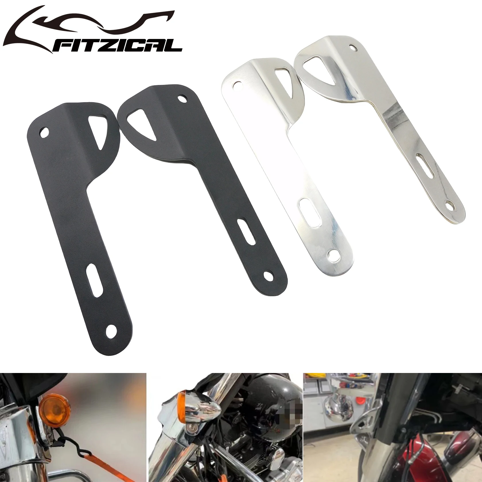 Motorcycle Front Fork Tie-Down Brackets For Harley Touring Road King Electra Glide Street Glide Road Glide Tri Glide 1993-2023