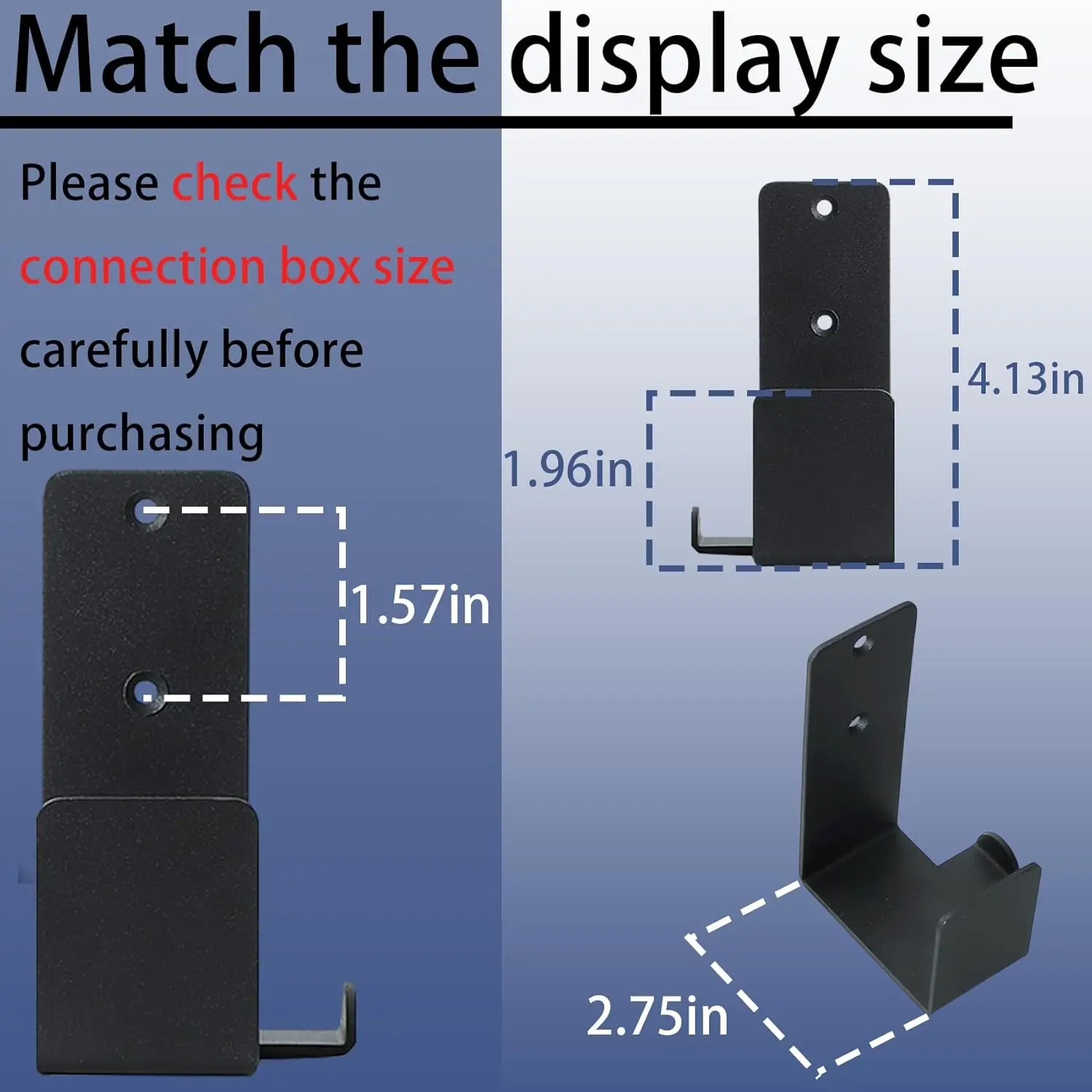 Совместим с Samsung Frame TV One Connect box Настенное крепление Большая версия 43–75 дюймов Большие кронштейны для крепления на стену Вешалка