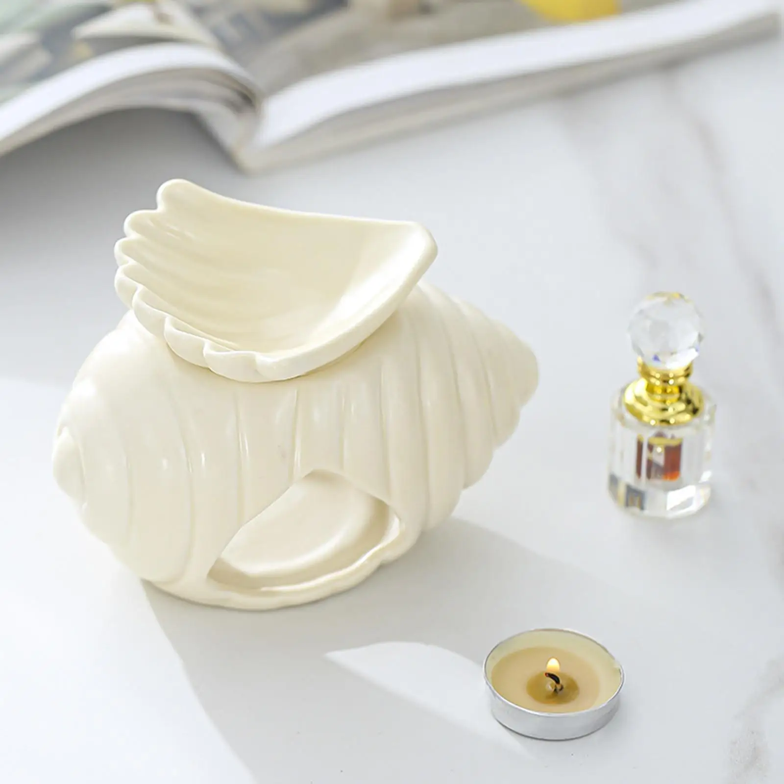 Tealight Candleholder رائحة تذوب دفئا سبا هدية محارة الضروري النفط الموقد