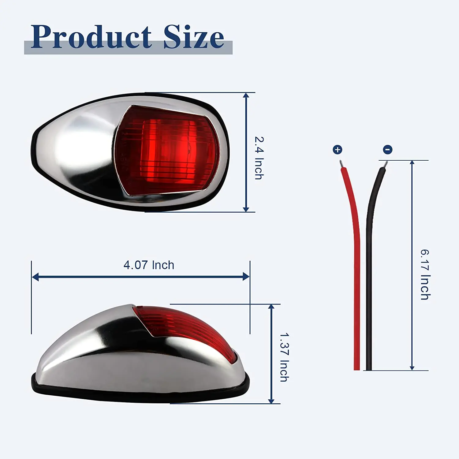 Boat Navigation Lights Red and Green LED Marine Vertical Mount 10-30 Volt USCG 2 NM 1 Pair ( Vacuum Electroplate Silver)
