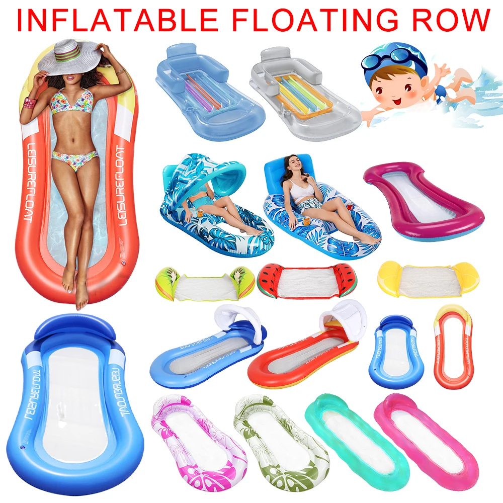 Outdoor Foldable Water Hammock Inflatable Floating Swimming Pool Mattress Swimming Ring Pool Party Toy Lounge Bed For Swimming