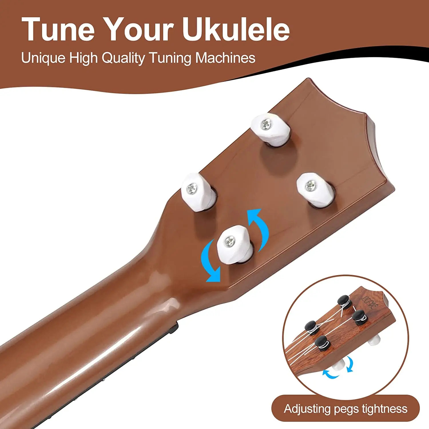 17in Kids Ukulele Guitar 4 Strings Mini Guitar Children Musical Instrument Educational Toys with Picks for Toddler Kids Beginner