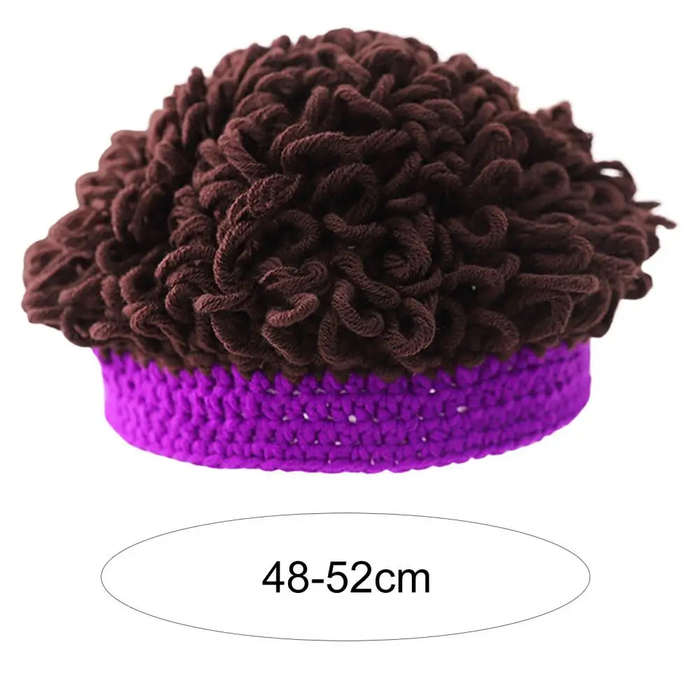 Baby Wig Cap Cute Infant Headband Rock Style Short Curly Fan Head Knitting Infant Toddler Wig Hat Photo Explosion Wig Hat