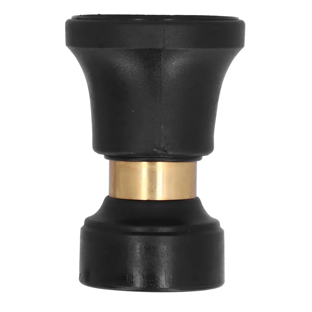 Zinc Alloy Car Wash Nozzle Black Washer Included Water Sprayer Nozzle 3/4 Female Thread Garden Watering Nozzle Yard Cleaning
