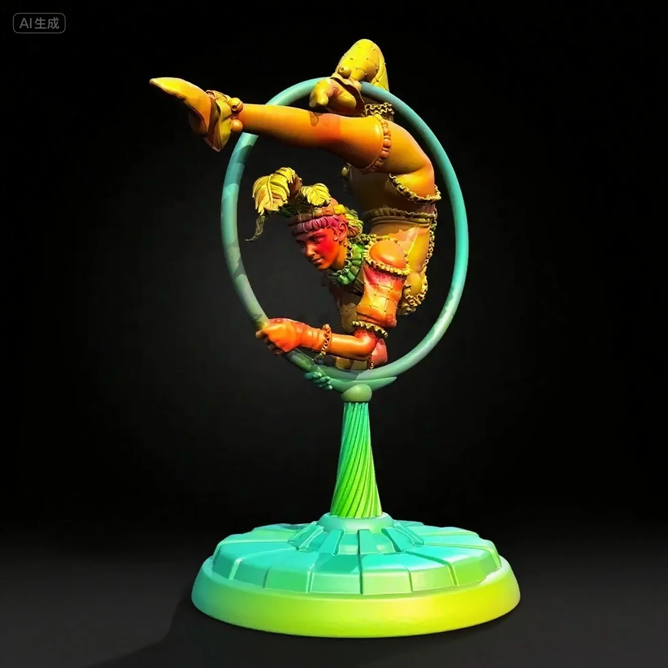 Overall heights 38mm 50mm 75mm  Resin model kit, circus performers assemble and color themselves （3D Printing ） TD-7494 /3D