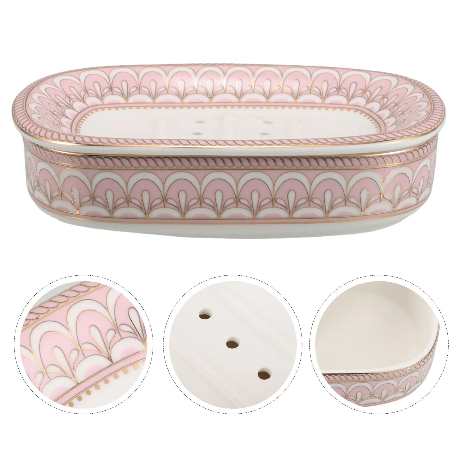 

Ceramic Soap Box Multi Hole Striped Design for Effective Drainage Stylish Addition to Bathroom Decor Funny Soap Box