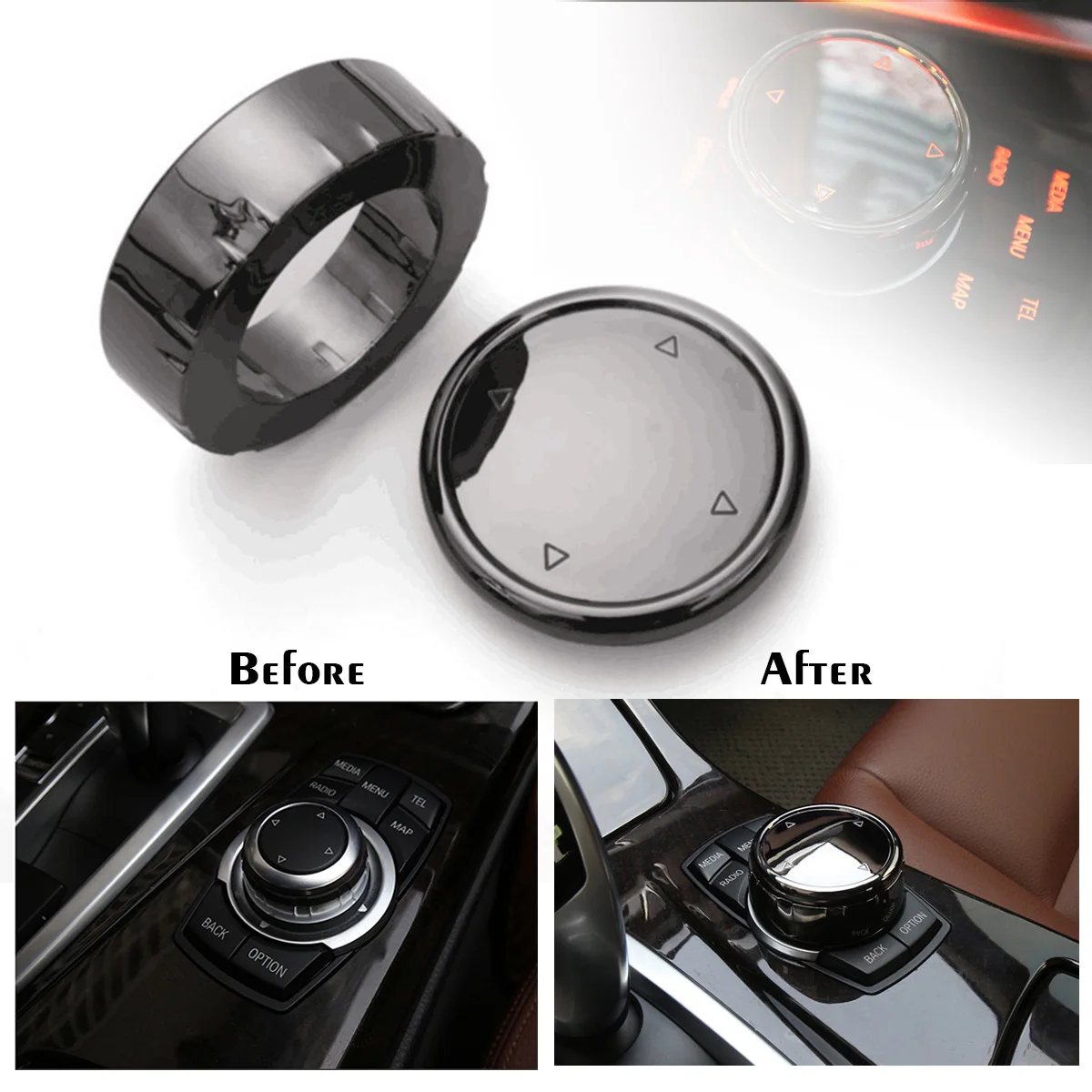 Car Multimedia Button Cover Knob Frame Trim for F10 F20 F30 for NBT Controller Only Ceramic for IDrive