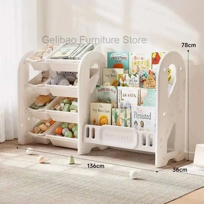 Bookshelf Multi-layer Easy Assembly Shelf Double Simple Rows Children's Bookshelves Floor Standing Mensole Storage Cabinet