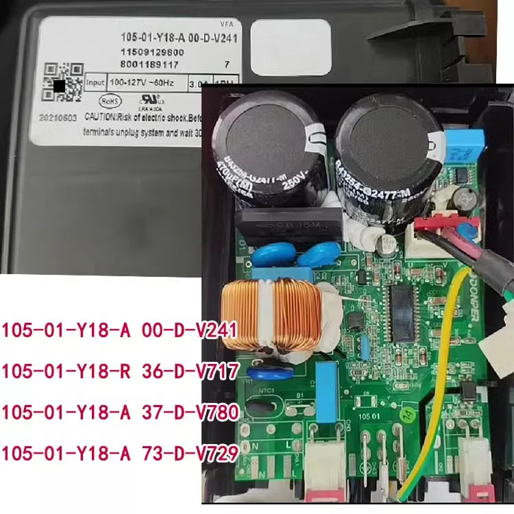 Para placa de controle de geladeira donper 105-01-y18-r 36-d-v717 105-01-y18-a 00-d-v241 100-127v 60hz peças de freezer de geladeira