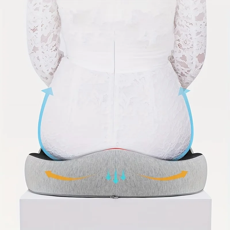 【Ergonomic Office Seat Cushion】3-Zone Memory Foam Lumbar Support Pillow Breathable Posture Corrector for Car Office Wheelchair