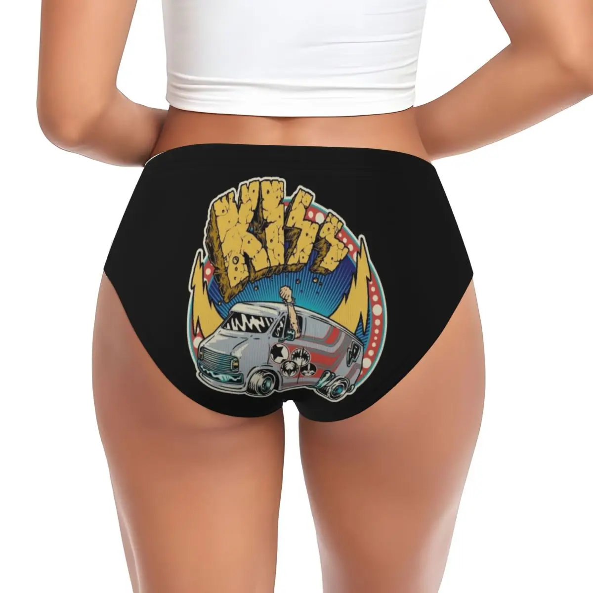 Custom Women Kisses Music Band Brief Panties Female Stretch Underwear Underpants