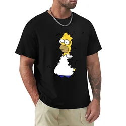 Summer Clothes Heavyweights Customizeds Sweat Fitted T Shirts for Men Homer in H Meme Classic T-Shirt Men Clothing Graphic