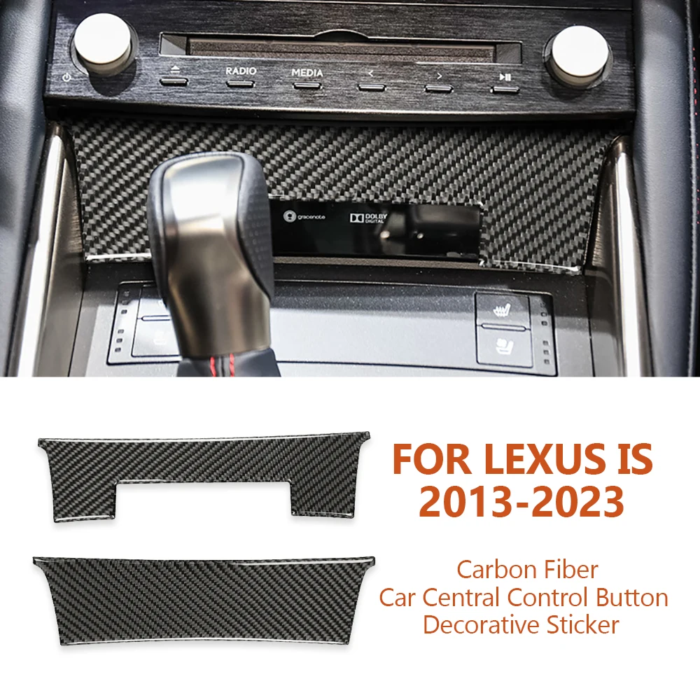 

For Lexus IS250 2013-2023 Carbon Fiber Car Central Control Storage Button Decorative Stickers Auto Accesorioss Para Vehículos