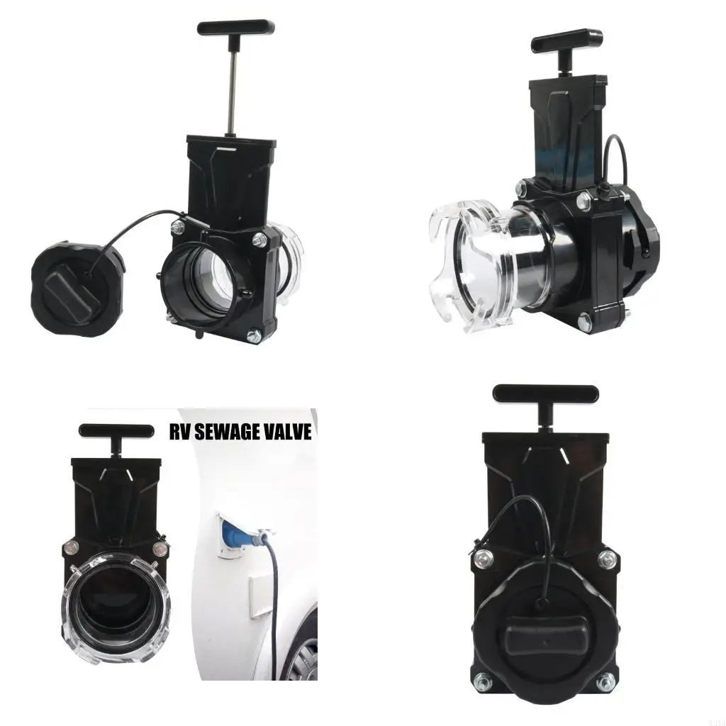 

3 Inch Motorhome Waste Water Drain Valves ABS PP Material for Campers Trailer Black