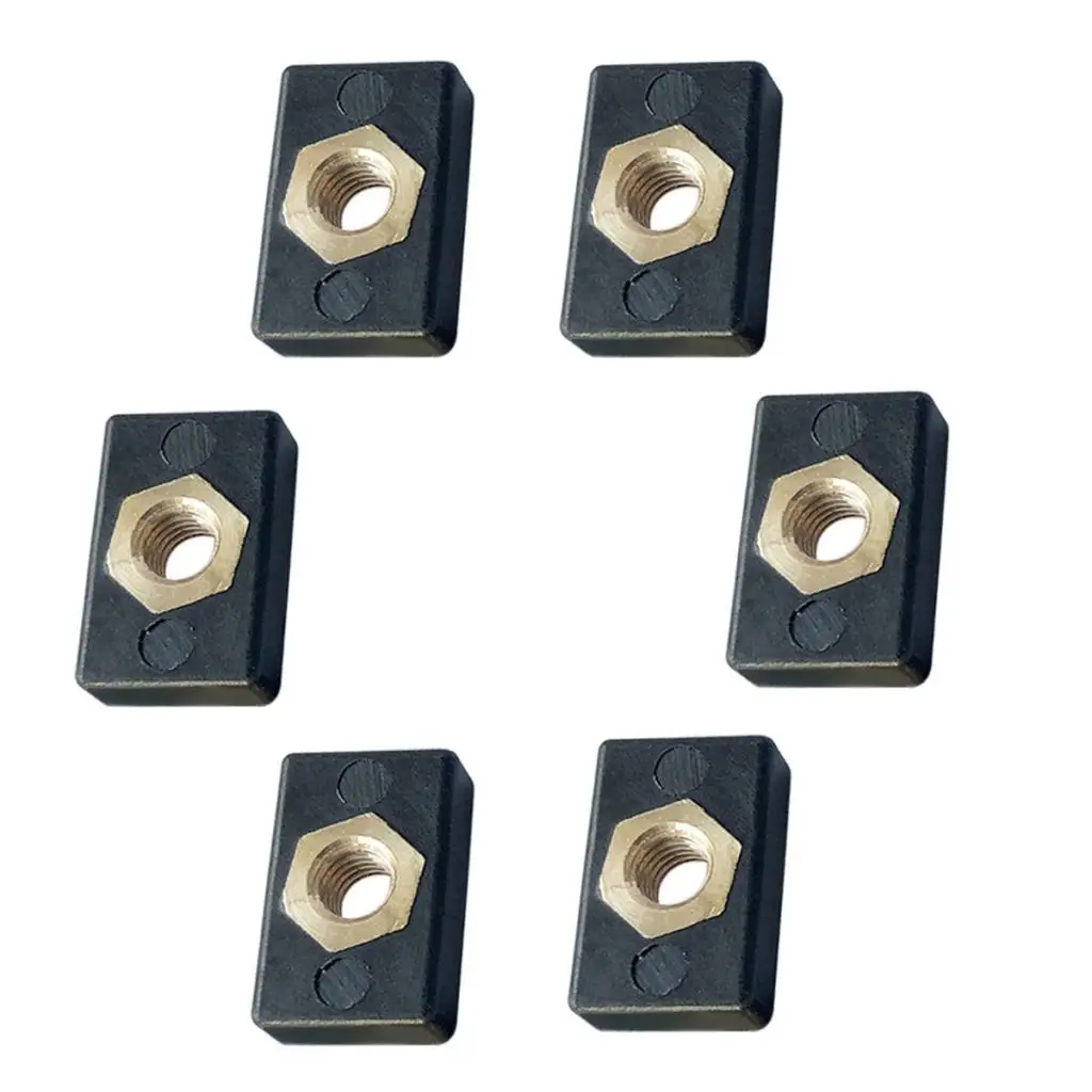 6pcs M6 Copper Nut Nutsert Nylon Hardware for Kayak Boat Mariner Trail Rail