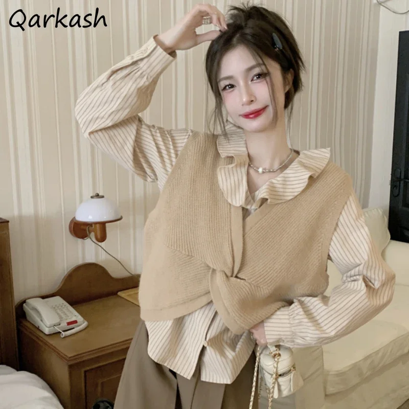 

Свитер-жилет женский шикарный вязаный дизайн с v-образным вырезом в стиле ретро, повседневная универсальная складная одежда, топ, уличная мода, уникальная крест-накрест, милая девушка