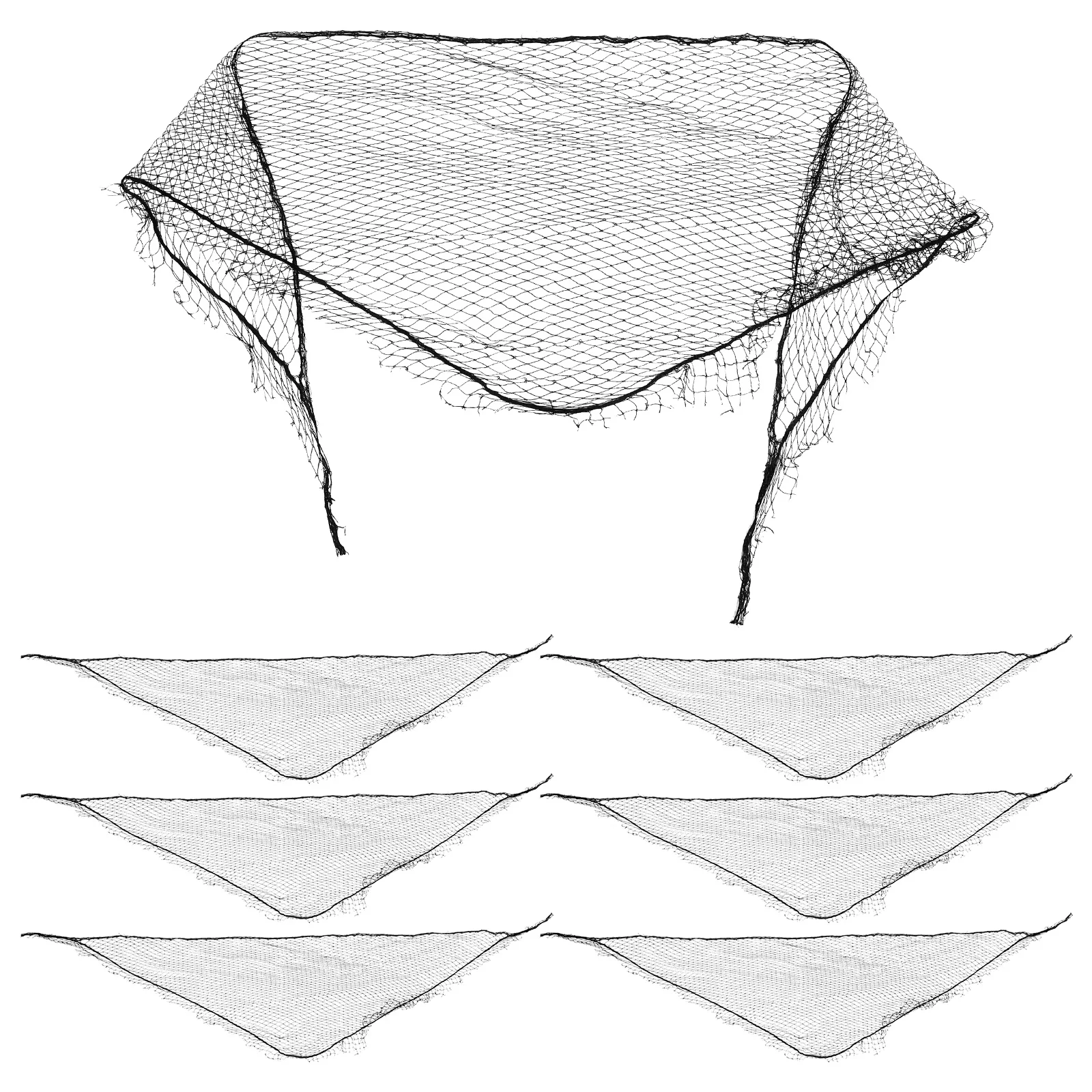 

7 Pcs Triangle Hair Net Set Curly Curls Bun Cover Polyester Wraps Women's Nets for Sleeping