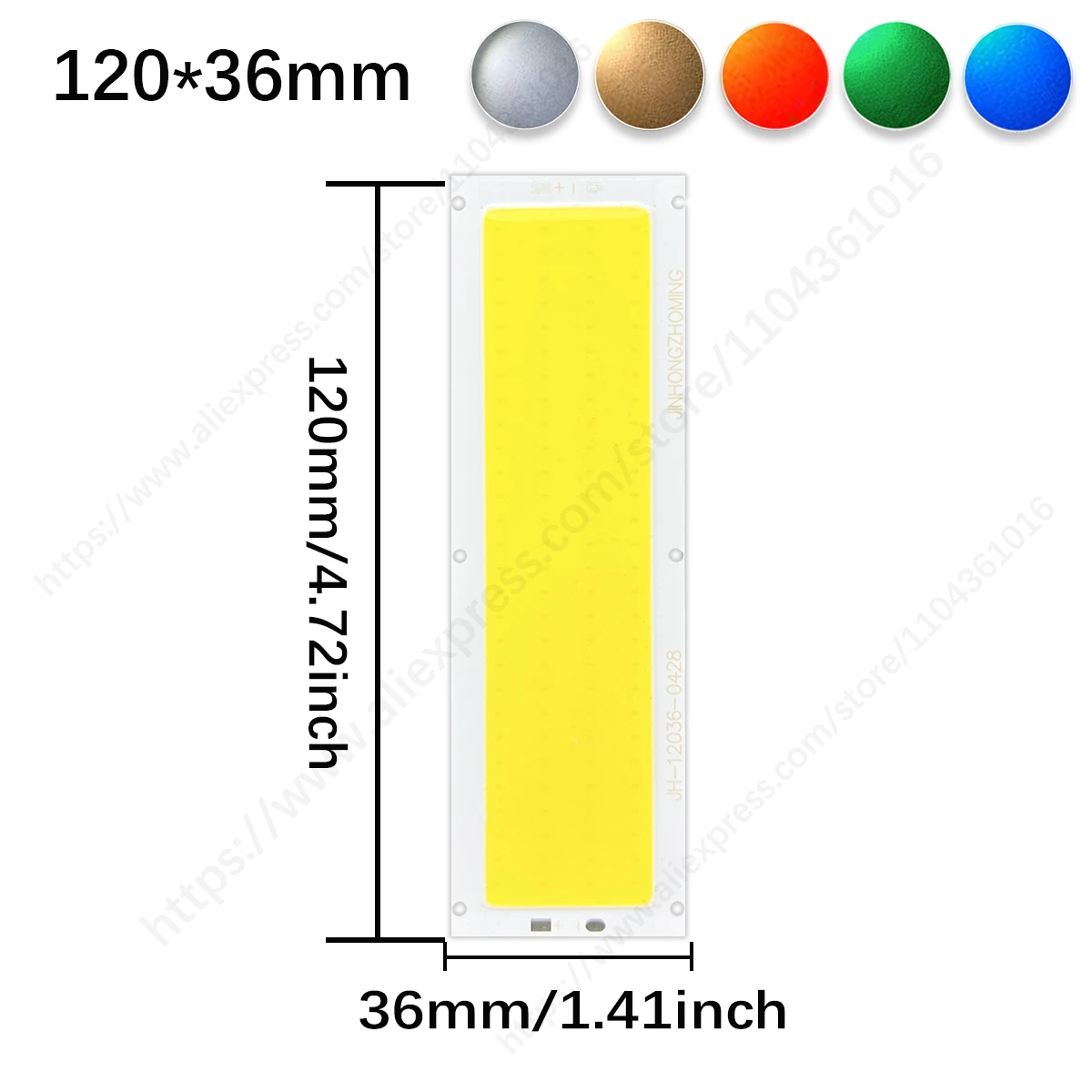 120x36mm 12V COB LED Light Source Chip 12W Bulb for DIY 12V Lighting Warm Nature Cool White Blue Panel Lamp 1000LM Waterproof