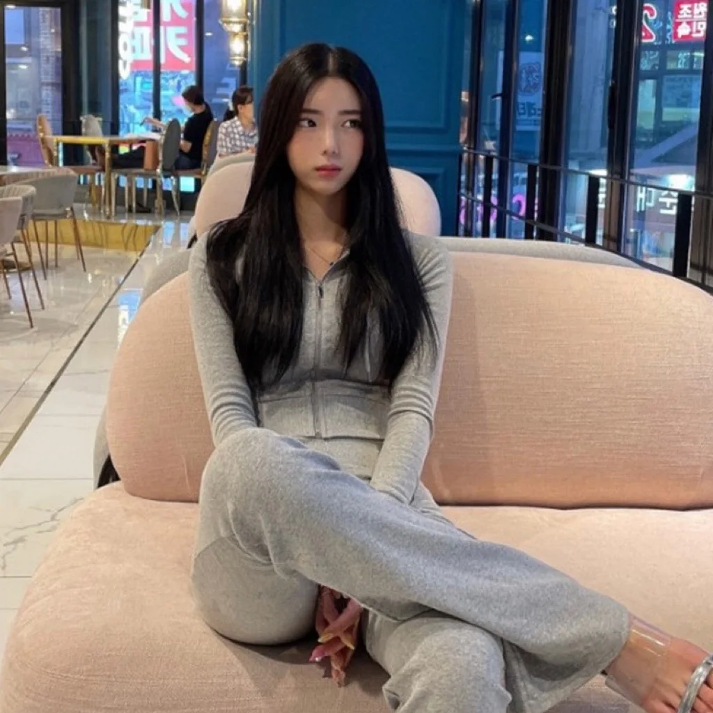 

Dongda Gate Slim Fit Casual Pants Set with Hood High Waist Elastic Women's Fashion Two-Piece Suit Cotton Spring 2023