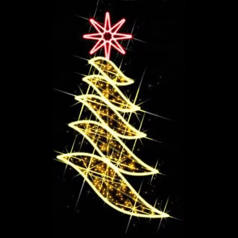 Outdoor IP65 LED Street Pole Light Star Shaped Christmas Commercial Decorations for Festivals Festive Pole Motif Lighting