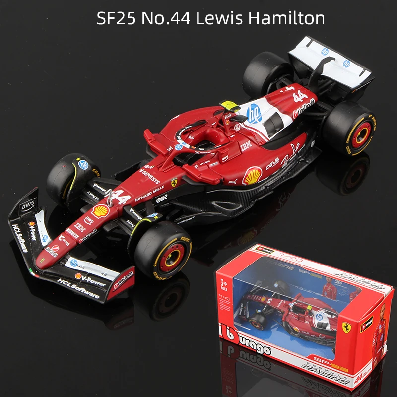 Bburago 1:43 F1 legering automodel 2025, seizoen Formule Racing gegoten speelgoed SF25 RB21 W16 MCL39 Red Bull Mercedes Ferrari McLaren