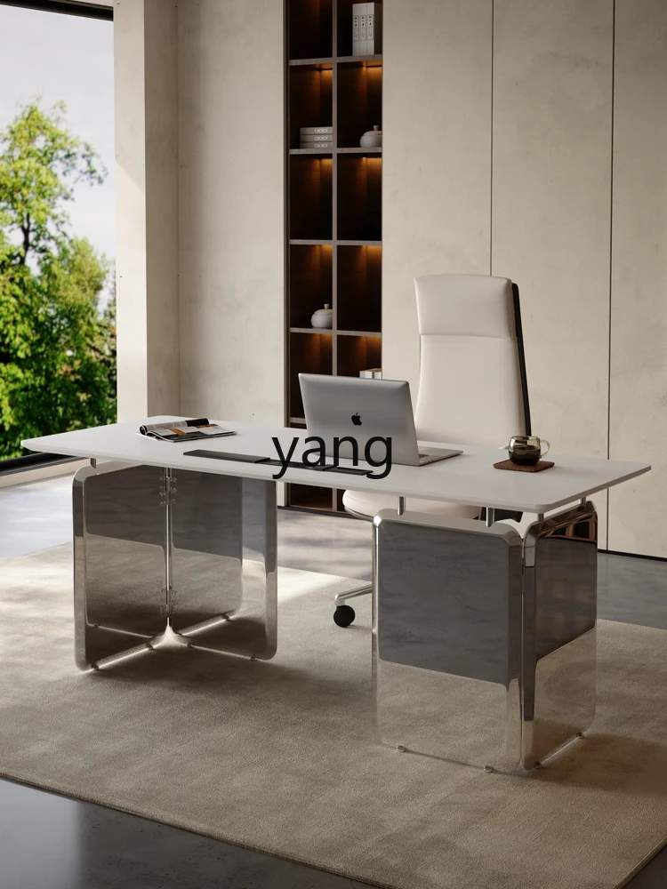 Yjq Stone Plate Desk Home Study Desk Modern Minimalist Designer Computer Desk Internet Celebrity Office Table