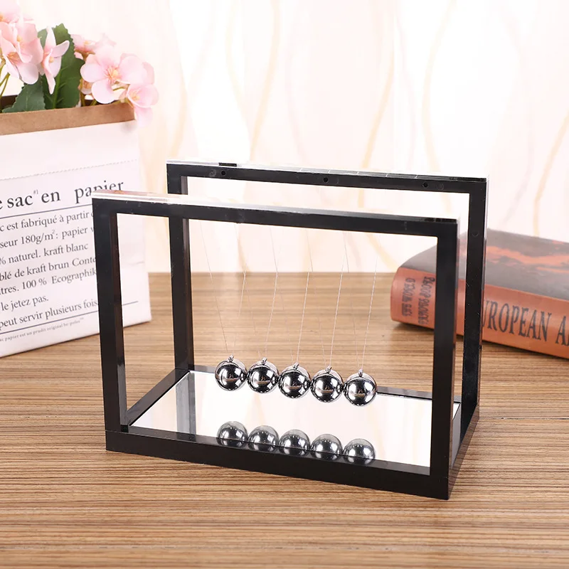 Creative Newton's Cradle Mirror Style Desktop Ornament Swing Ball Home Decoration Office Leisure Gift Billiards Swing Ball