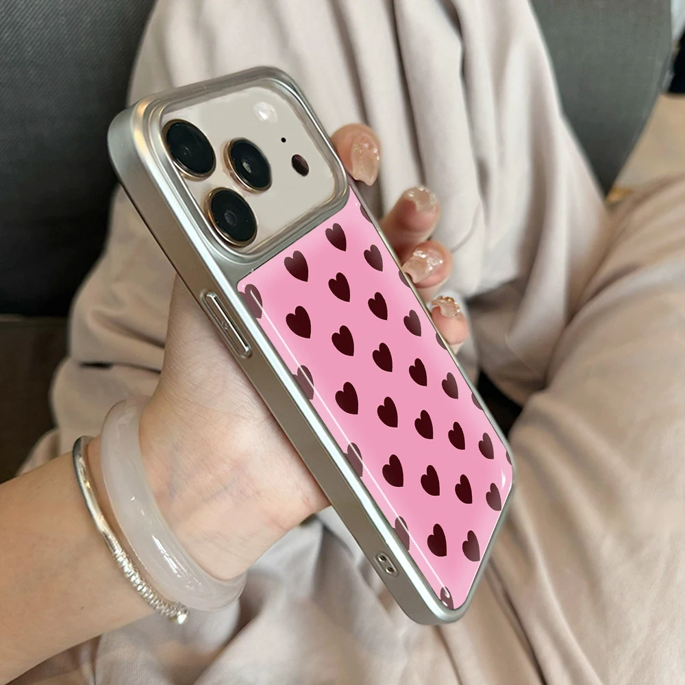 Luxuriöse Herzförmige Gummihülle für iPhone 15 17 13 Pro Max Phone 11 12 ProMax 14 15 16 Plus Hüllen Stoßfest Minimalistisch Funda – Detail 6