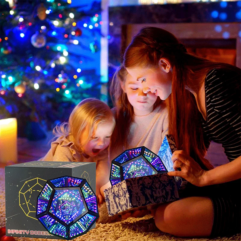 

Aurora Phantom Future LED Night Light Rotating Polyhedral Mirror Light and Shadow Art Installation Birthday Christmas Gift