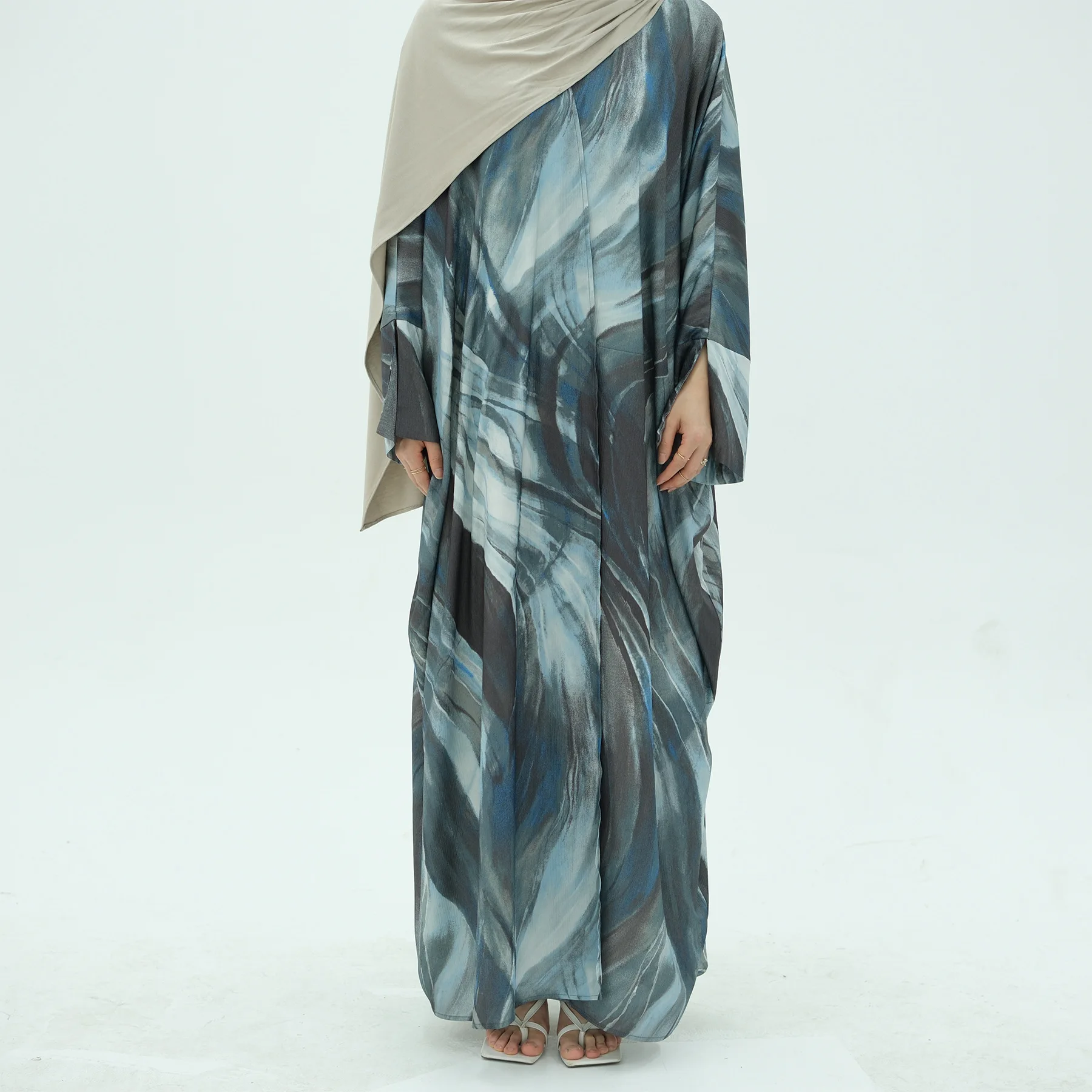 Print Open Abaya Cardigan Muslim Party Dress for Women Ramadan Eid Kaftan Abayas Arabic Robe Dubai Islam Vestidos Jalabiya 2025