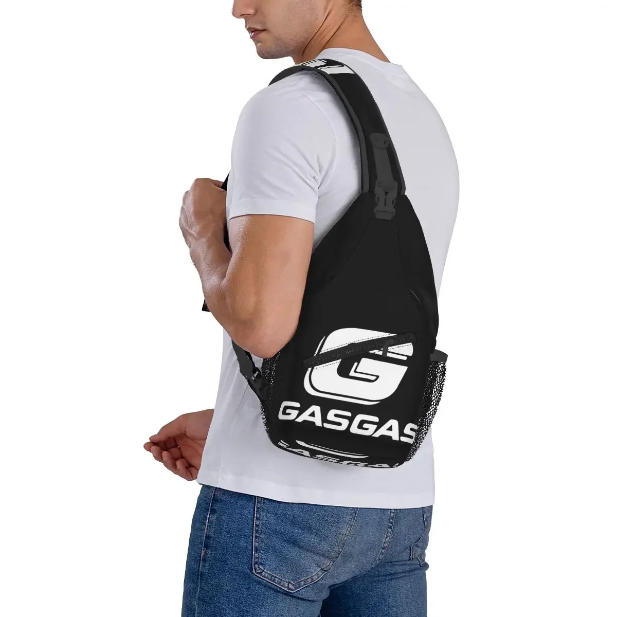 Gasgas-Bolsos cruzados para motocicleta, bandolera de pecho impresa, mochila de hombro para Moto, mochila de día para senderismo, viaje, Camping, Satchel