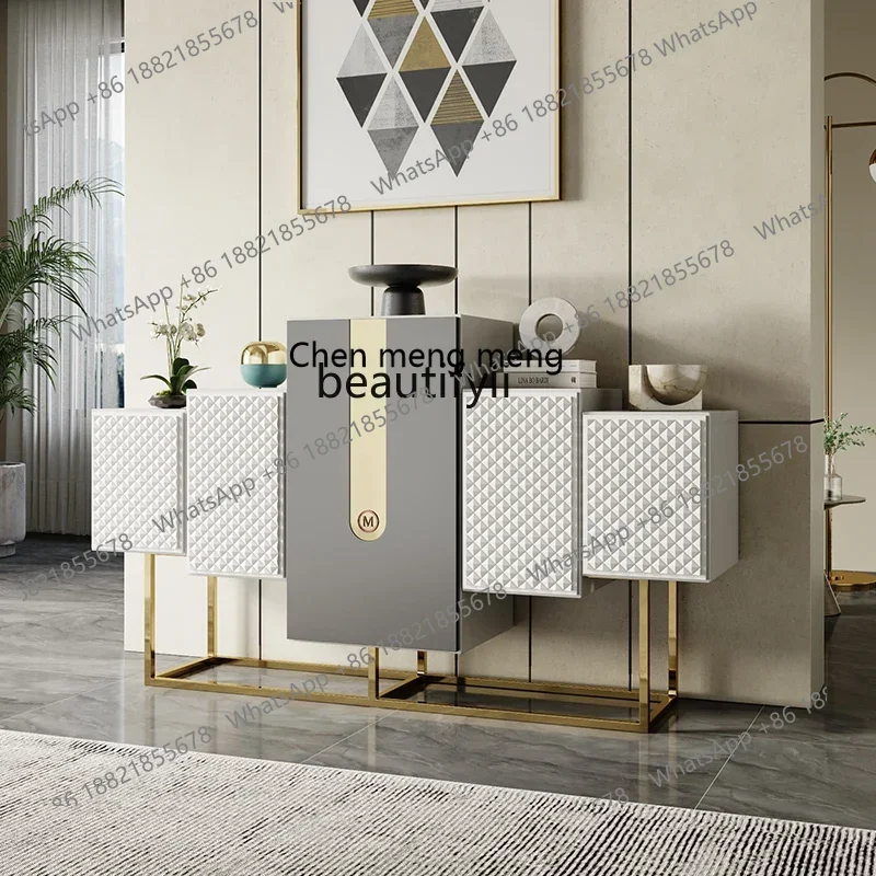 

ss7304Italian Minimalist Entrance Cabinet Light Luxury Curio Cabinet Modern Living Room Storage Hallway