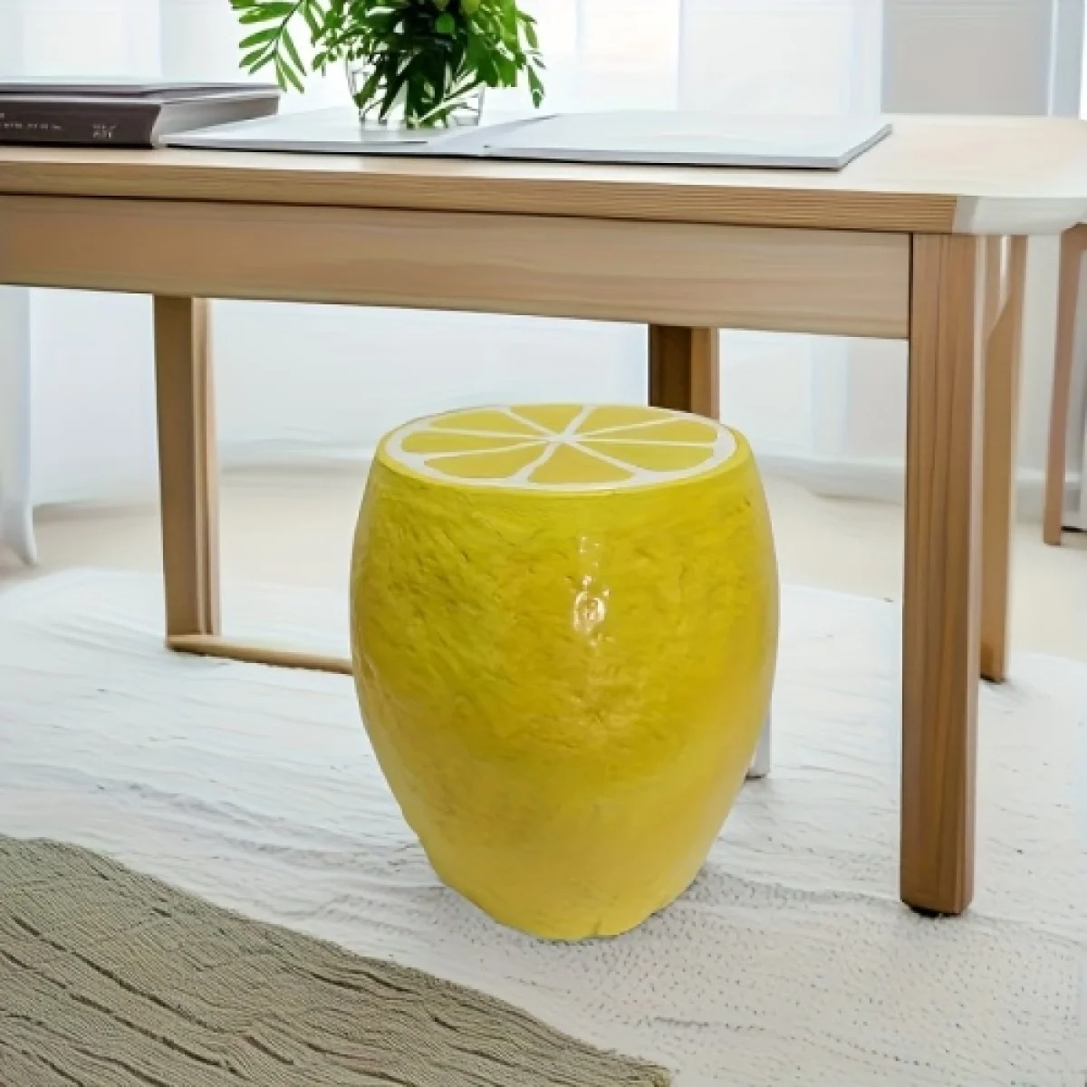 옐로우 레몬 과일 스툴, 14인치 대형 레진 스툴, 사 - Outdoor Furniture Yellow 리뷰 및 가격