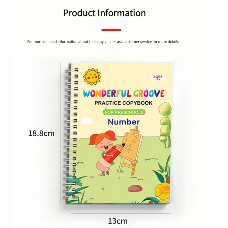 Copybooks Pen Magic Copy Book Free Wiping Writing Sticker Practice for Calligraphy Kids Learning Books Grooves Template Design