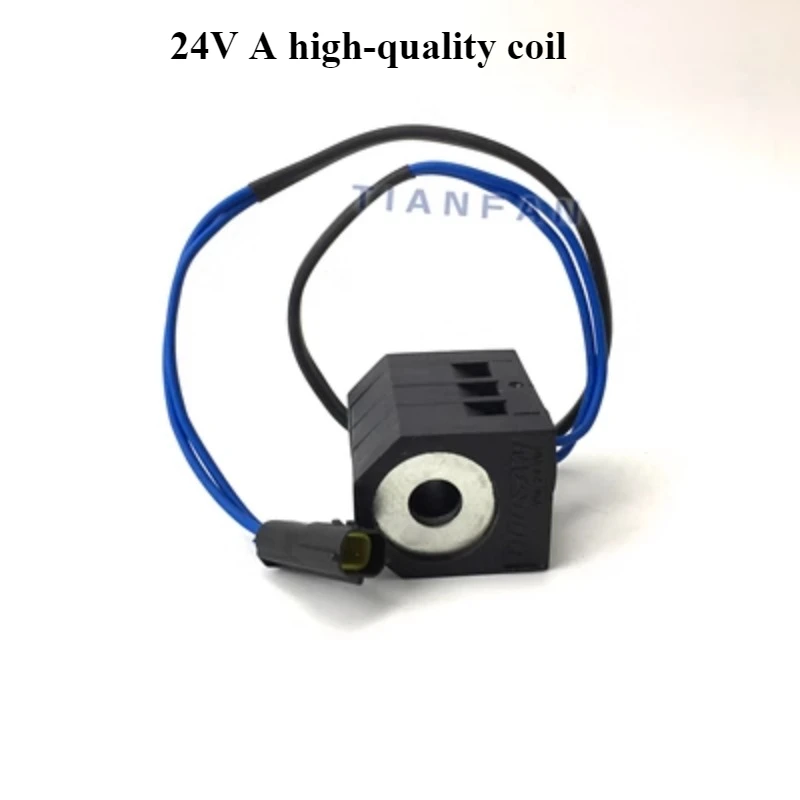 Excavator solenoid valve coil suitable for Doosan Daewoo DH DX55 DX150 DX215 DX225 DX300-5/7/9 leading safety lock solenoid valv