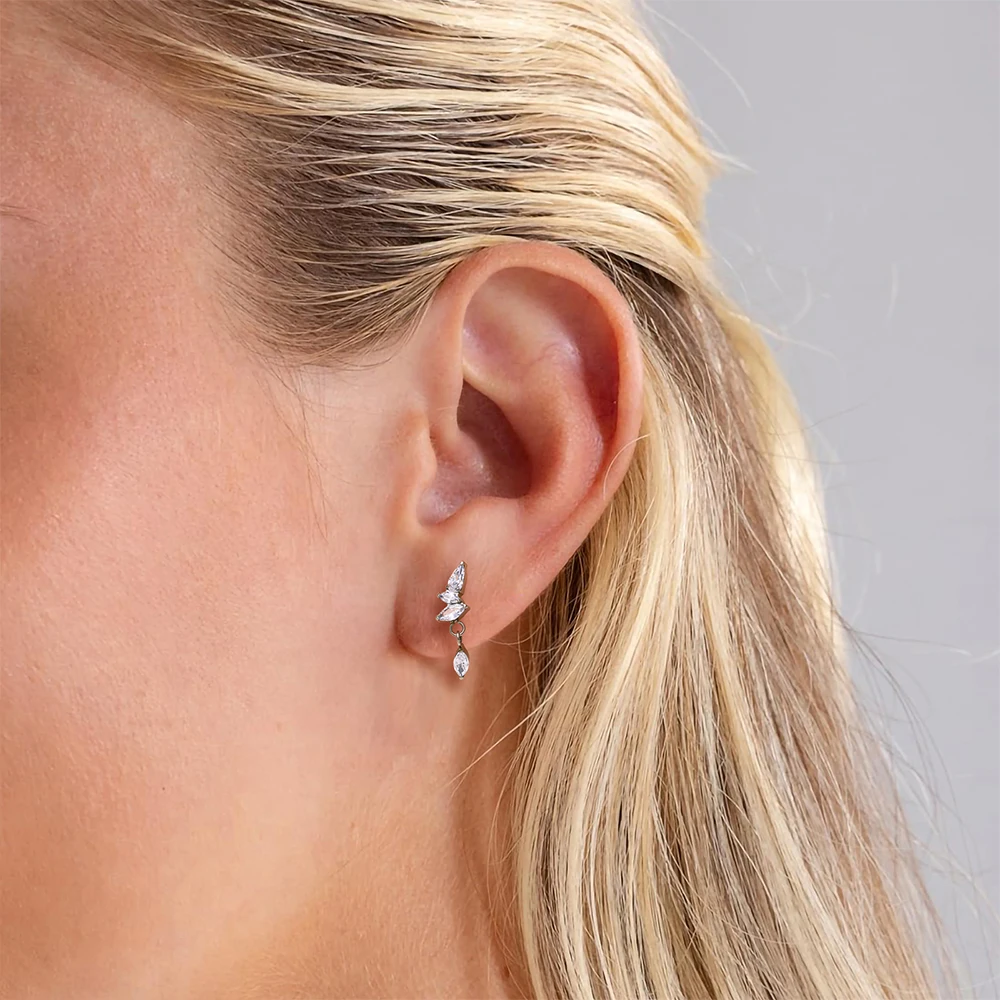 ASTM F136 Titan 16G CZ Drapierkette Flacher Ohrstecker Blumen-Knorpel-Ohrring Labret Lippen-Ohrloch-Tragus-Helix-Piercing-Schmuck – Detail 18