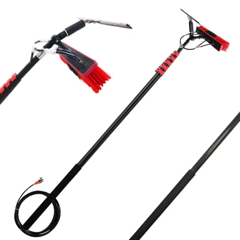 Aluminum alloy rod, water jet rotating brush head, telescopic cleaning brush