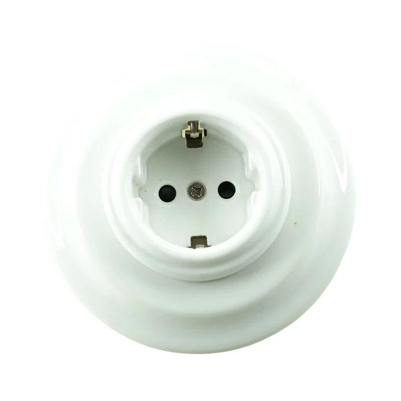 Imagem -05 - Tomada de Parede Elétrica Vintage para Casa Cerâmica Elétrica Montagem Nivelada Schuko Porcelana