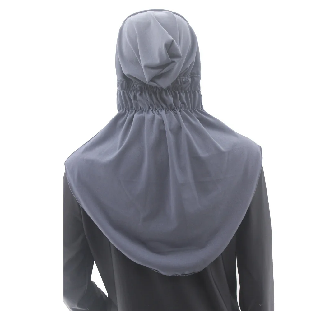 Turbante già realizzato Amira Musulmano Hijab Sciarpa istantanea Donna Foulard elastico Ramadan Islam Preghiera Hijab Tirare su Niqab Headwrap