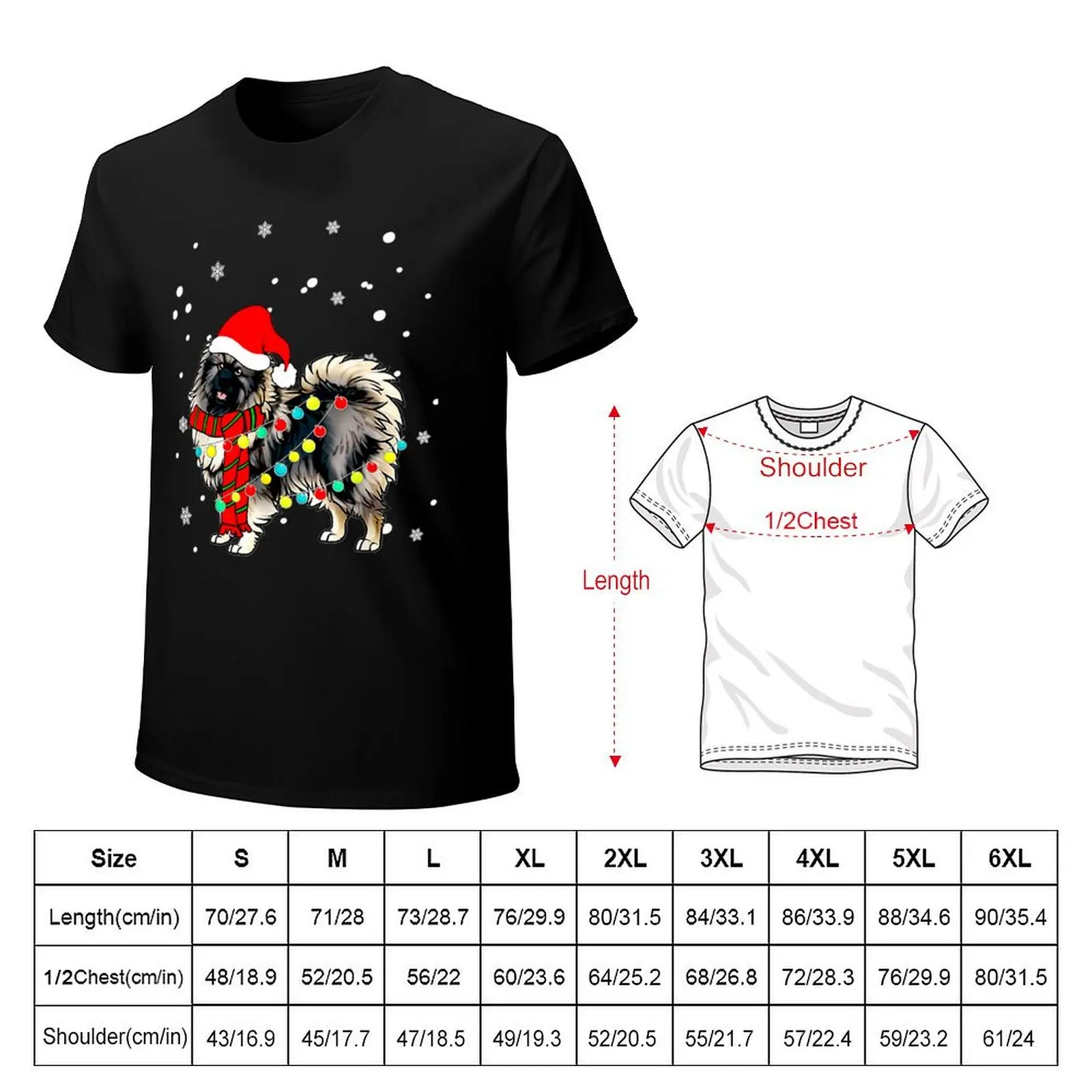 Keeshond Dog Santa Hat Christmas Dog Light Tree Xmas T-Shirt anime vintage t shirts slim fit t shirts for men