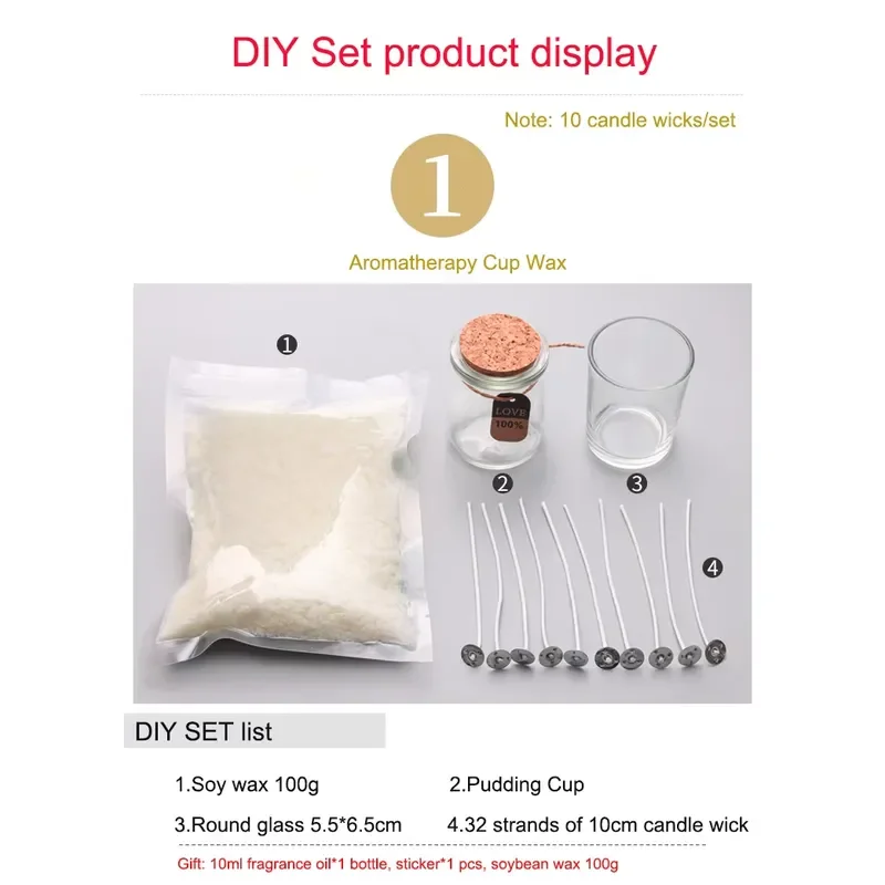 DIY Aromatherapy Soy Wax and Beeswax Art Candle Making Kit in a Jar for Christmas and Wedding Occasions