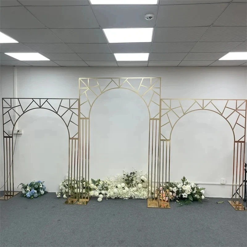 

Metal Wedding flower Arch Frame Circle gold Wedding Props Stage Background Wreath Backdrop Round square Arch Wedding Decora