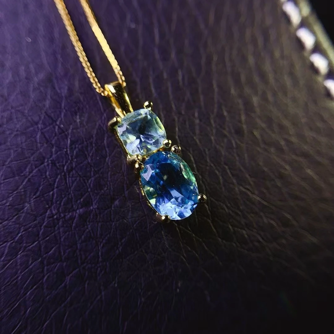 KJJEAXCMY Natural Topaz Pendant High Clarity Lustrous Color Locking S925 Silver Electroplated Jewelry Gift for Women Festive