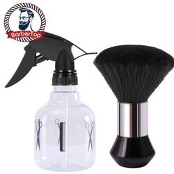 Spray preto Garrafa Pescoço Escova Set, Cabeleireiro Limpeza Duster, Escova De Corte De Cabelo, Barbearia De Água De Plástico Pode