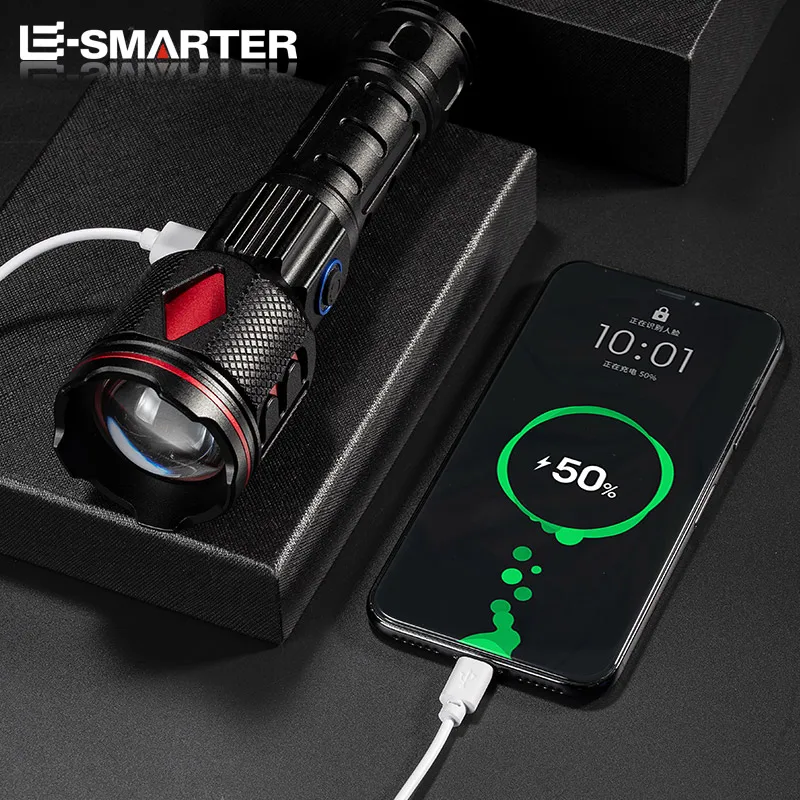 Zoom Impermeável Mini Lanterna LED, 3 Modos de Luz, Lanterna, Construído Em Bateria, Luz para Camping, Pesca, Caminhadas