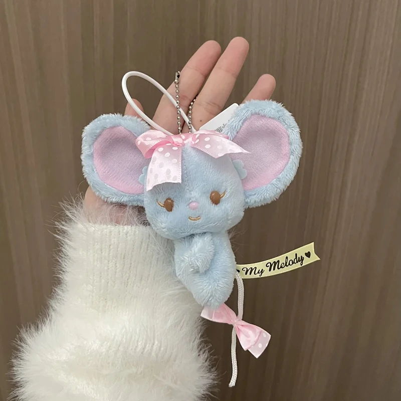 LLavero de juguetes de peluche Melody Friends, ardilla plana, ratón, muñeco de peluche, mochila de dibujos animados Kawaii, abalorio, regalos de cumpleaños