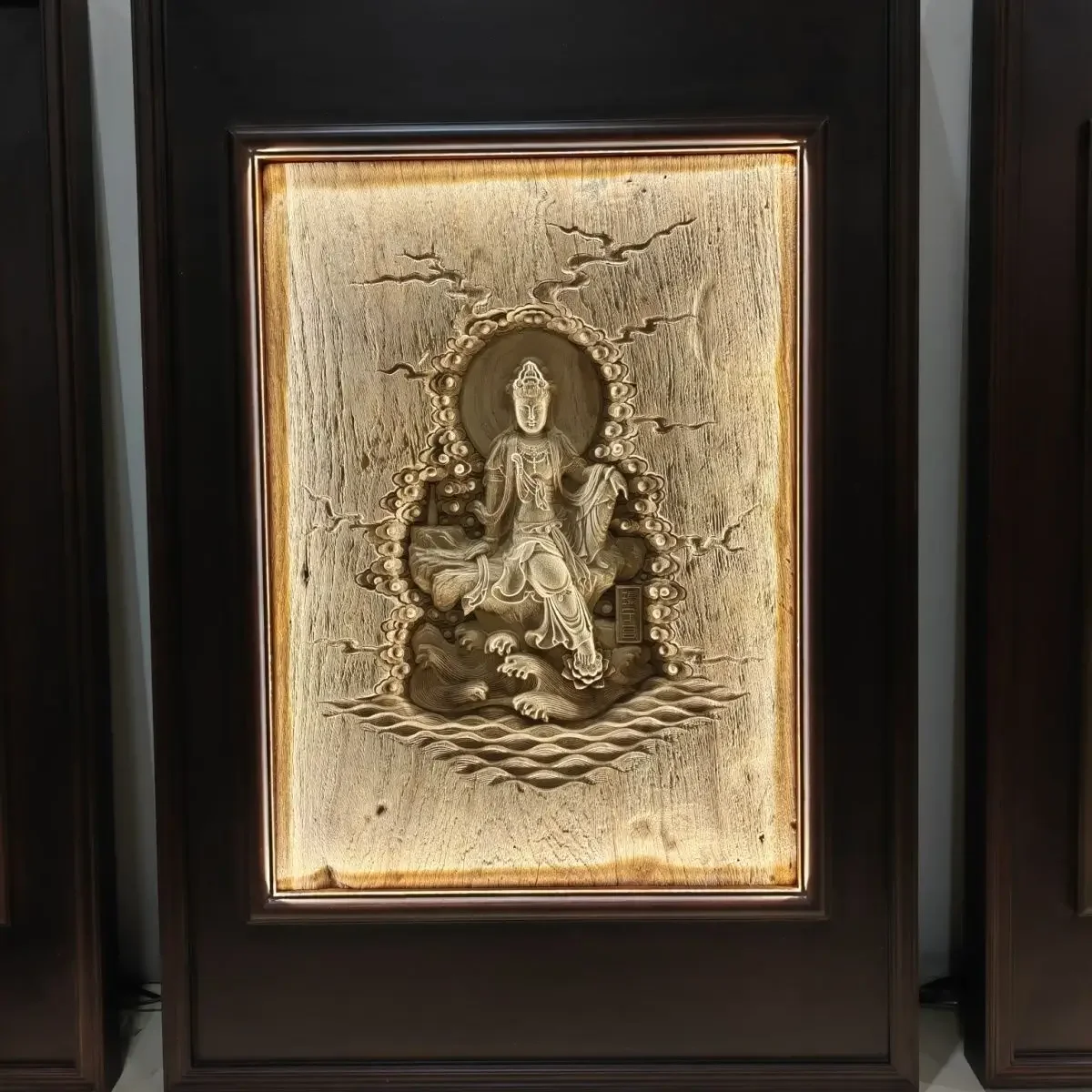 Wood carving background wall pendant living room decorative painting wall hanging camphor wood relief
